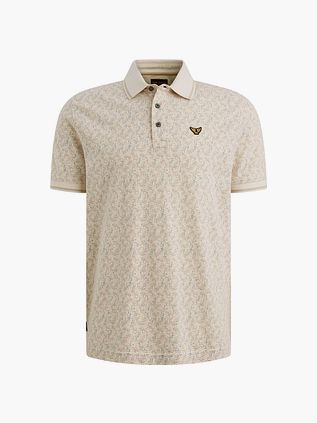 PME Legend Piqué Print Polo Ecru
