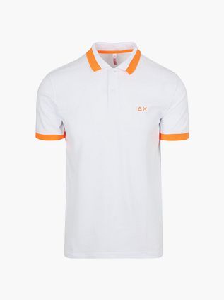 Polo Sun68 Big Stripe Fluo Blanco
