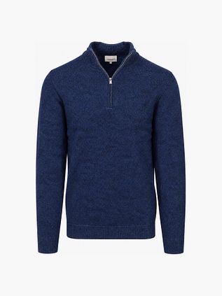 Profuomo Half Zip Pullover Woolblend Royal Blue
