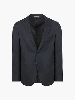 Suitable Klassisk Blazer i uld-blanding, Marineblå