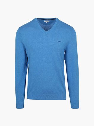 Sweter McGregor z dekoltem V w kolorze morskim niebieskim