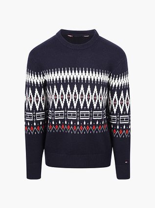 Tommy Hilfiger Maglione Fairisle con stampa Navy