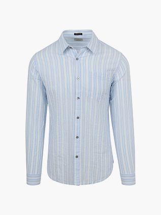 Dstrezzed Chemise Clay Seersucker Rayée Bleu