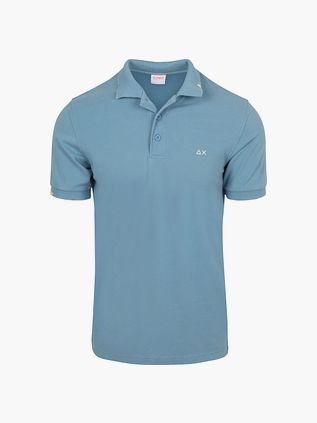 Koszulka polo Sun68 Vintage w kolorze niebieskim