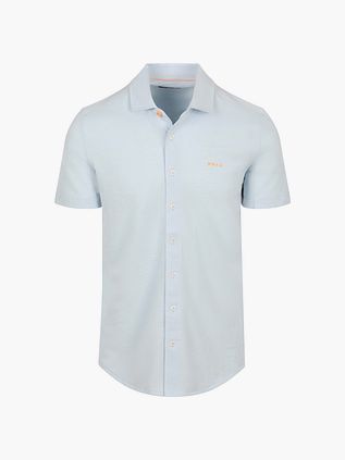 NZA Overhemd Short Sleeve Piqué Sky Blauw