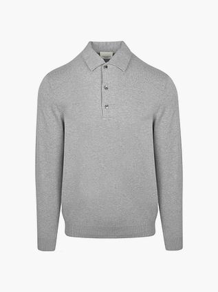 Profuomo Luxury Basic Polo Manga Larga Gris