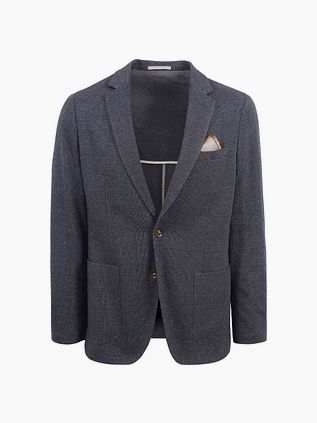 Suitable Fame blazer i marineblå med ternet mønster