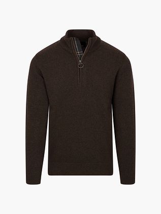 Barbour Holden Half Zip Pullover Wool Dark Oak