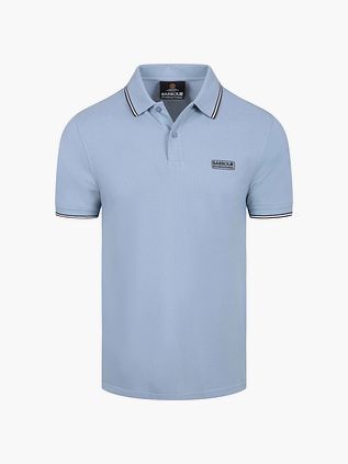 Barbour International Piqué Poloshirt Evan Tipped Blå