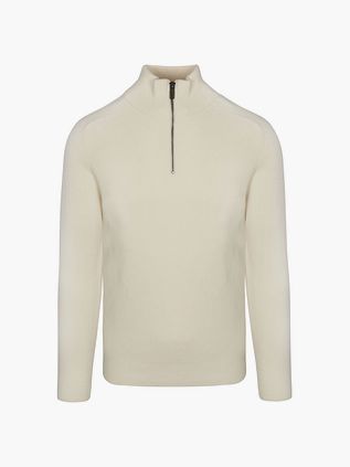 Blue Industry sweter z półgolfem i zamkiem 1/2 w kolorze off white