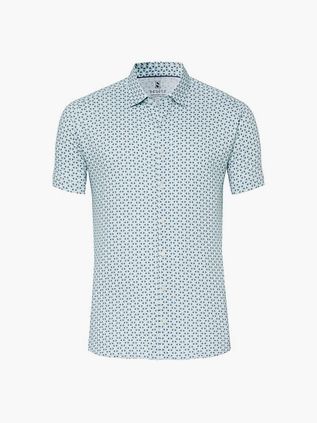 Desoto Chemise Manches Courtes Impression Bleu
