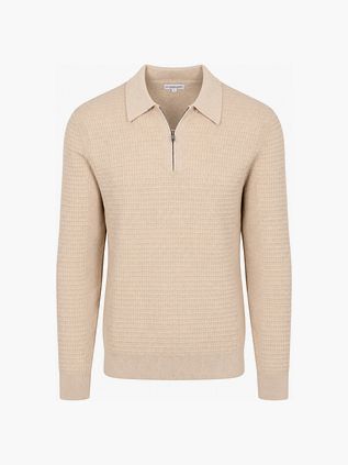 McGregor Pull zippé col montant Polo Knitted Structure Sand