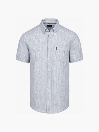 State of Art Short Sleeve Shirt Faux Stripe Blauw