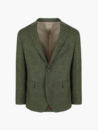 Suitable Fugleøjekraven Colbert i Merinould Grøn