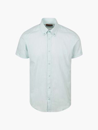 Suitable Kortærmet Skjorte i Cotton Slub Lysegrøn