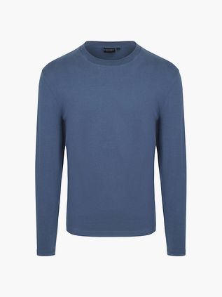 Suitable Respect Langærmet Heavy T-shirt Mørkeblå