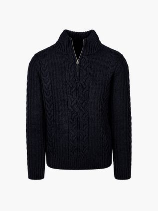 Superdry Tröja Halvzip Jacob Cable Marinblå