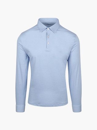 Desoto Essential longsleeve polo jasnoniebieskie