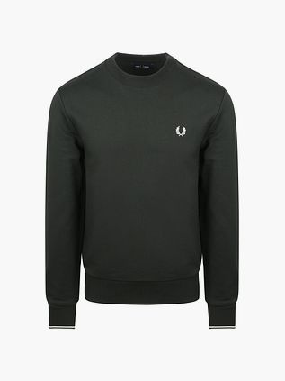 Fred Perry Sweater Logo Dark Green