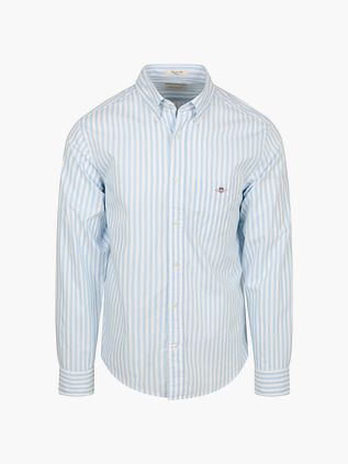 GANT camicia a righe in popeline Classic regular fit azzurra
