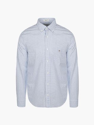Gant Casual Skjorte Poplin Rutet Blå