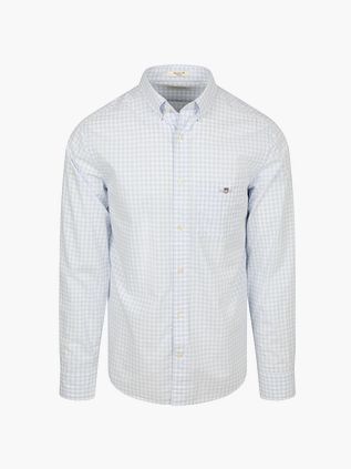 GANT Shirt Gingham Poplin College Lyseblå