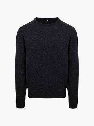 Maglione in lana d’agnello William Lockie color antracite carbone
