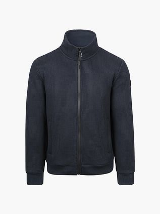 No Excess Cardigan Knitted Rib Structure Marine