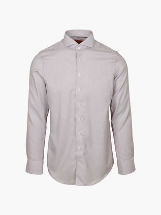 Suitable Skjorte Jacquard Luxe Rød