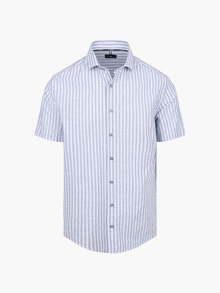 State of Art Short Sleeve Shirt Stripe Blue