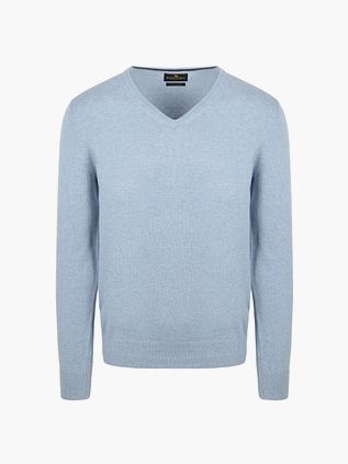 Steppin' Out Pullover Cotton Cashmere V-Ausschnitt Sky Blue
