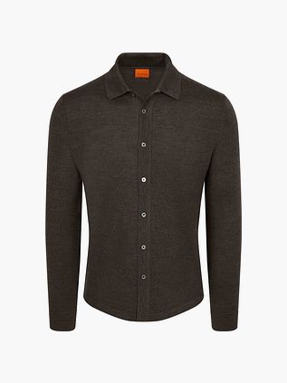Suitable Cardigan Shirt Merino Bruin