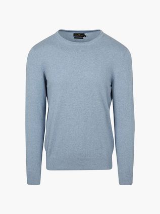 Sweter Steppin' Out z bawełny i kaszmiru w kolorze błękitnym