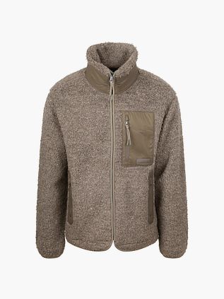 Tommy Hilfiger Strickjacke Teddy Fleece Taupe