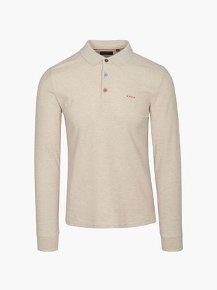 NZA Langærmet Polo Isaac Piqué Sand