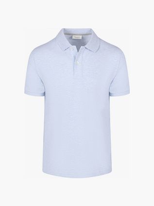 Profuomo Piqué Polo Shirt Melange Light Blue