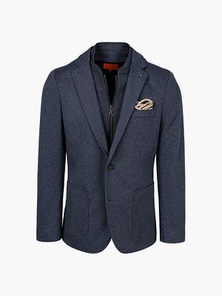 Suitable Blazer Lommer Twill Inlay Dunkelblau