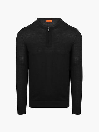 Suitable Crew Zip in merino nero