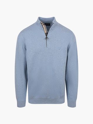 Barbour Half Zip Trui Lichtblauw