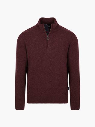 Barbour Holden Half Zip Pullover Wool Burgundy