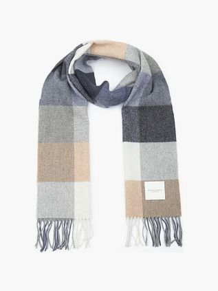 Profuomo Tørklæde i Uld med Blåternet Mønster