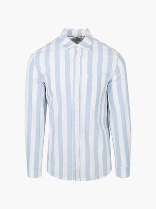 Scotch and Soda Chemise Mélange Lin Bleu