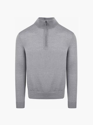 Suitable Merino Halv lynlås Trøje Grå