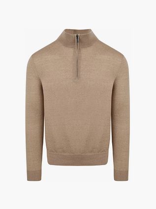 Suitable Pull Half Zip Laine Mérinos Beige
