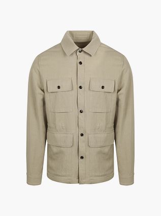 Suitable Skjortejakke i Tencel Greige