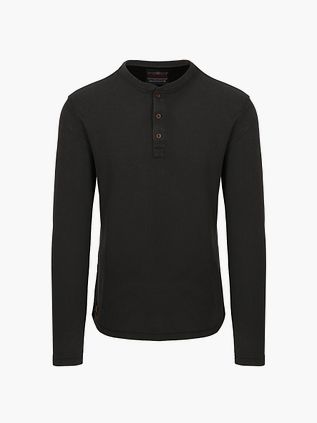 Superdry Trøje Henley Waffle Washed Antraciet