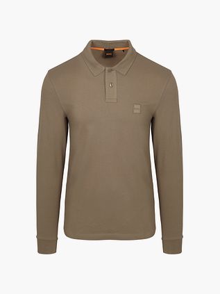 BOSS Passerby Polo Taupe Slim-Fit Langarm