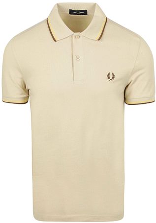 FRED PERRY/Long Sleeve Polo ベージュL Fred Perry long sleeved polo shirt in light beige | ASOS