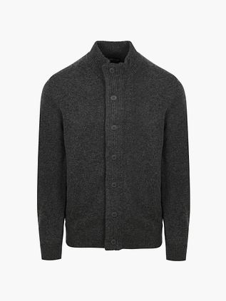 Gilet con zip Barbour in lana d’agnello con patch, antracite