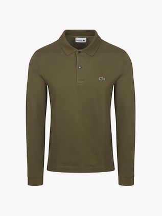 Lacoste Polo Shirt Med Lange Ærmer Olivengrøn